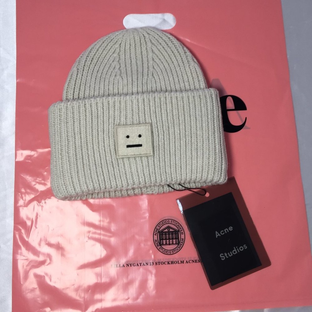 Acne Studios Off-White Pansy N Face Beanie